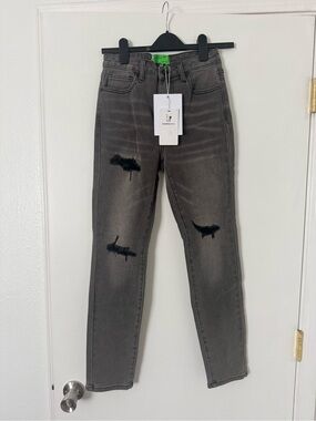 Sandrine Rose Gray Distressed Skinny Jeans - Women's